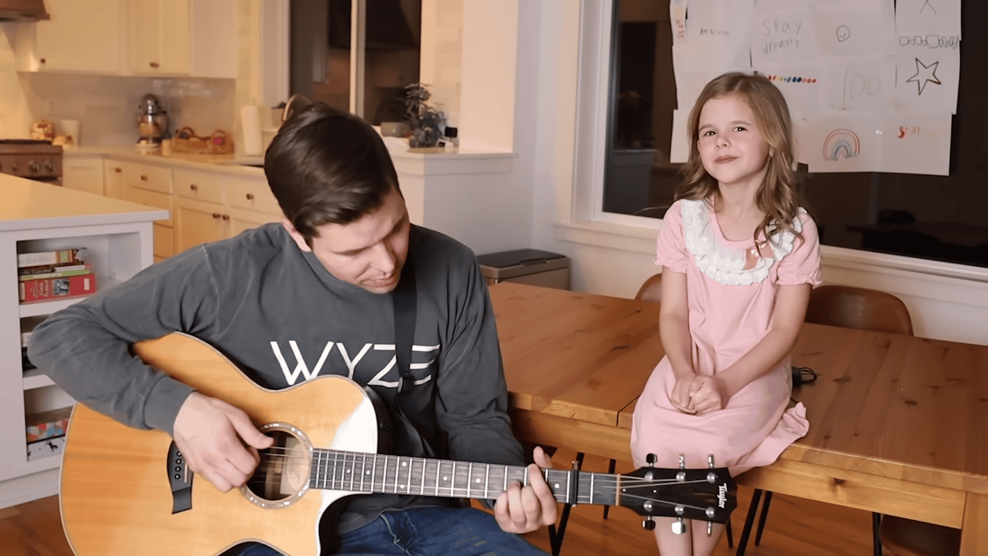 Shallow Cover That Stops Time: 7-Year-Old Claire Crosby and Dad Sing It Live